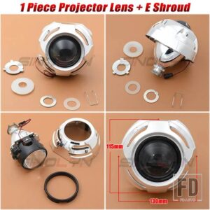 バイキセノンプロジェクターレンズヘッドライト H7 H4 2.5インチミニライト H1 HID 車ランプ 1ピース カーアクセサリーチューニング - 1 PC E Shroud