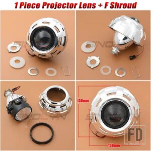 バイキセノンプロジェクターレンズヘッドライト H7 H4 2.5インチミニライト H1 HID 車ランプ 1ピース カーアクセサリーチューニング - 1 PC F Shroud