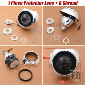 バイキセノンプロジェクターレンズヘッドライト H7 H4 2.5インチミニライト H1 HID 車ランプ 1ピース カーアクセサリーチューニング - 1 PC G Shroud