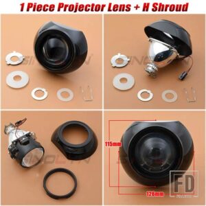 バイキセノンプロジェクターレンズヘッドライト H7 H4 2.5インチミニライト H1 HID 車ランプ 1ピース カーアクセサリーチューニング - 1 PC H Shroud