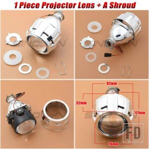 バイキセノンプロジェクターレンズヘッドライト H7 H4 2.5インチミニライト H1 HID 車ランプ 1ピース カーアクセサリーチューニング - 1 PC A Shroud