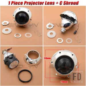 バイキセノンプロジェクターレンズヘッドライト H7 H4 2.5インチミニライト H1 HID 車ランプ 1ピース カーアクセサリーチューニング - 1 PC C Shroud