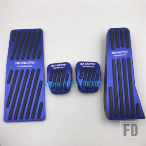 マツダ カーアクセサリーペダルパッド 3 アクセラ BP CX-30 CX30 2019 2021 アクセルフットレスト装飾金属リペアカバー - MT 4pcs BLUE