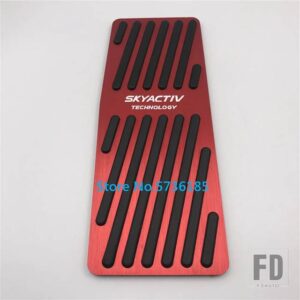 マツダ カーアクセサリーペダルパッド 3 アクセラ BP CX-30 CX30 2019 2021 アクセルフットレスト装飾金属リペアカバー - Footrest 1pcs RED