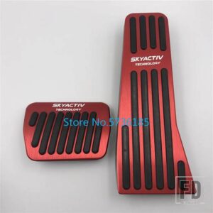 マツダ カーアクセサリーペダルパッド 3 アクセラ BP CX-30 CX30 2019 2021 アクセルフットレスト装飾金属リペアカバー - AT 2pcs RED