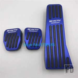 マツダ カーアクセサリーペダルパッド 3 アクセラ BP CX-30 CX30 2019 2021 アクセルフットレスト装飾金属リペアカバー - MT 3pcs BLUE