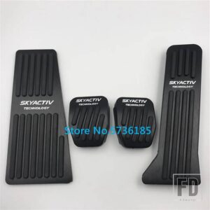 マツダ 燃料フットペダルブレーキペダルカバー 2 3 BL BM 6 GH GJ CX-5 CX5 CX 5 CX3 CX7 CX9 2015-19 アクセサリー - LHD MT 4pcs Black