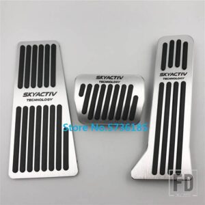 マツダ 燃料フットペダルブレーキペダルカバー 2 3 BL BM 6 GH GJ CX-5 CX5 CX 5 CX3 CX7 CX9 2015-19 アクセサリー - LHD AT 3pcs Silver