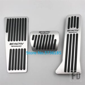 マツダ 燃料フットペダルブレーキペダルカバー 2 3 BL BM 6 GH GJ CX-5 CX5 CX 5 CX3 CX7 CX9 2015-19 アクセサリー - RHD AT 3pcs Silver