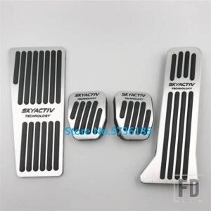 マツダ 燃料フットペダルブレーキペダルカバー 2 3 BL BM 6 GH GJ CX-5 CX5 CX 5 CX3 CX7 CX9 2015-19 アクセサリー - RHD MT 4pcs Silver