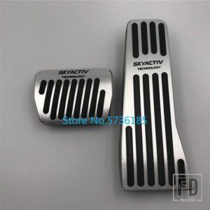 マツダ カーアクセサリーペダルパッド 3 アクセラ BP CX-30 CX30 2019 2021 アクセルフットレスト装飾金属リペアカバー - AT 2pcs Silver