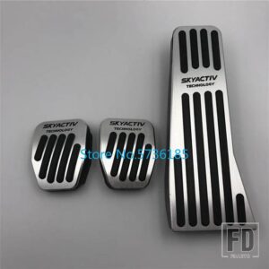 マツダ カーアクセサリーペダルパッド 3 アクセラ BP CX-30 CX30 2019 2021 アクセルフットレスト装飾金属リペアカバー - MT 3pcs Silver