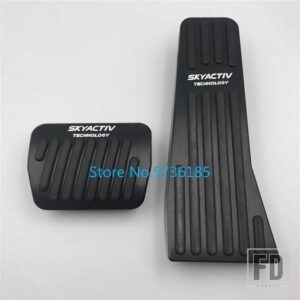 マツダ カーアクセサリーペダルパッド 3 アクセラ BP CX-30 CX30 2019 2021 アクセルフットレスト装飾金属リペアカバー - AT 2pcs Black