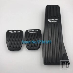 マツダ カーアクセサリーペダルパッド 3 アクセラ BP CX-30 CX30 2019 2021 アクセルフットレスト装飾金属リペアカバー - MT 3pcs Black