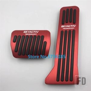 マツダ ペダルキット 2 3 6 アテンザアクセラ BL BM GH GJ CX5 CX3 CX7 CX9 アクセルリペアフットレストパッド装飾アクセサリー - AT 2pcs RED
