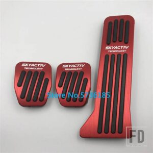 マツダ ペダルキット 2 3 6 アテンザアクセラ BL BM GH GJ CX5 CX3 CX7 CX9 アクセルリペアフットレストパッド装飾アクセサリー - MT 3pcs RED