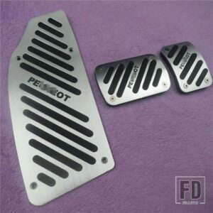 プジョー カーアクセサリー 308 408 508 2014 2021 AT/MT アルミアクセルブレーキフットレストペダル装飾パッド - AT 3PCS