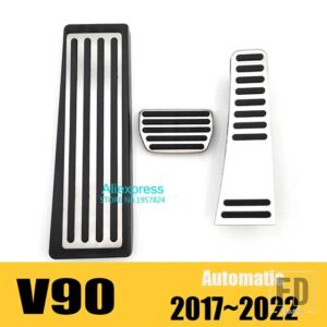ボルボ ステンレス車ペダルキットカバー XC60 XC90 S90 S60 V60 V90 飾るインテリアアクセサリー再装着部品パッド - 3pcs(v90)