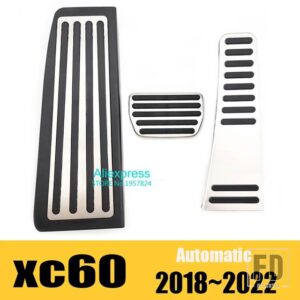 ボルボ ステンレス車ペダルキットカバー XC60 XC90 S90 S60 V60 V90 飾るインテリアアクセサリー再装着部品パッド - 3pcs(xc60)