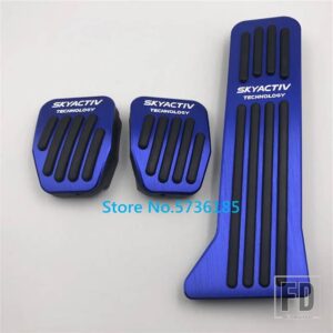 マツダ カーアクセサリーペダル 2 3 アテンザアクセラ BL BM 6 GH GJ CX-5 CX5 CX3 CX7 CX9 アクセルリペアフットレストパッドカバー - MT 3pcs BLUE
