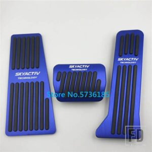 マツダ カーアクセサリーペダル 2 3 アテンザアクセラ BL BM 6 GH GJ CX-5 CX5 CX3 CX7 CX9 アクセルリペアフットレストパッドカバー - LHD AT 3pcs Blue