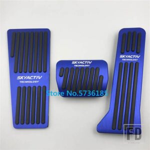 マツダ カーアクセサリーペダル 2 3 アテンザアクセラ BL BM 6 GH GJ CX-5 CX5 CX3 CX7 CX9 アクセルリペアフットレストパッドカバー - RHD AT 3pcs Blue