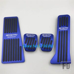 マツダ カーアクセサリーペダル 2 3 アテンザアクセラ BL BM 6 GH GJ CX-5 CX5 CX3 CX7 CX9 アクセルリペアフットレストパッドカバー - LHD MT 4pcs Blue
