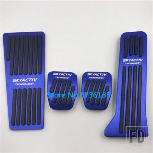 マツダ カーアクセサリーペダル 2 3 アテンザアクセラ BL BM 6 GH GJ CX-5 CX5 CX3 CX7 CX9 アクセルリペアフットレストパッドカバー - RHD MT 4pcs Blue