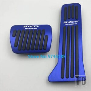 マツダ カーアクセサリーペダル 2 3 アテンザアクセラ BL BM 6 GH GJ CX-5 CX5 CX3 CX7 CX9 アクセルリペアフットレストパッドカバー - AT 2pcs BLUE
