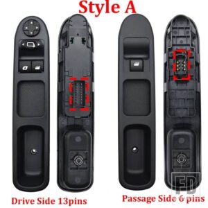 プジョー 6554QC 6490HQ 2個 運転席側助手席側ウィンドウコントロールスイッチ 207 2007-2015 6554HJ 6554.QC - Style A
