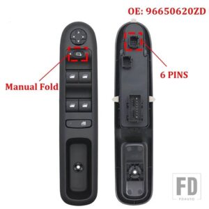 プジョー 96650620ZD フロント左自動車マスターパワーウィンドウスイッチ 3008 5008 ワゴン 2009-2016 96650621ZD - Manual Fold