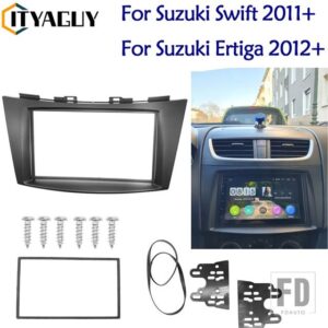 スズキ 車フェイシアラジオパネル スイフト 2011 + ダブル DIN フレームアダプタプレートエルティガ 2012 + ダッシュキットインストールコンソ - 178x100mm