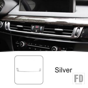BMW ステンレスセンターコンソールエアアウトレットフレーム装飾カバートリム X5 X6 F15 F16 インテリアアクセサリー - Silver