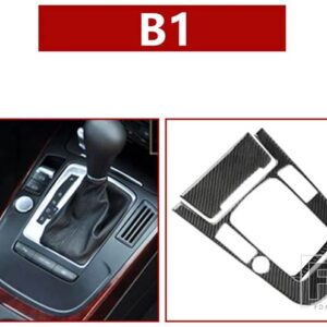 アウディ カーボンコンソールギアシフトパネル装飾カバートリムステッカー A4 B8 A5 Q5 2012-2016 インテリアアクセサリー - B1