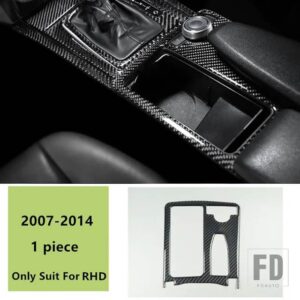 メルセデスベンツ カーボンセンターコンソールギアシフトパネルカバートリム 6個 Cクラス W204 2007-2013 ウォーターカップフレーム装飾 - water cup RHD