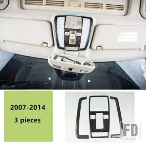メルセデスベンツ カーボンセンターコンソールギアシフトパネルカバートリム 6個 Cクラス W204 2007-2013 ウォーターカップフレーム装飾 - reading lamp front