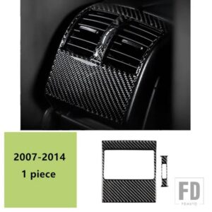 メルセデスベンツ カーボンセンターコンソールギアシフトパネルカバートリム 6個 Cクラス W204 2007-2013 ウォーターカップフレーム装飾 - rear air vent panel