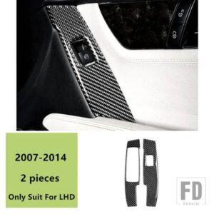 メルセデスベンツ カーボンセンターコンソールギアシフトパネルカバートリム 6個 Cクラス W204 2007-2013 ウォーターカップフレーム装飾 - door armrest