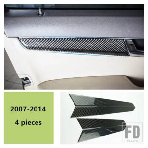 メルセデスベンツ カーボンセンターコンソールギアシフトパネルカバートリム 6個 Cクラス W204 2007-2013 ウォーターカップフレーム装飾 - door panel