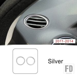 メルセデスベンツ ダッシュボード空調アウトレットリング装飾カバートリム Cクラス W204 2007-2014 ステンレス - 2011-2014