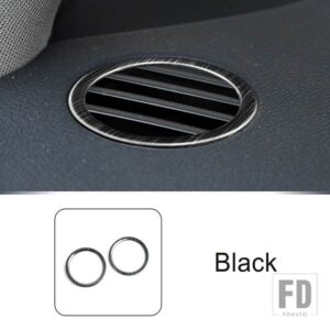 アウディ ステンレスダッシュボード空調アウトレットリング装飾カバートリム Q7 2008-2015 インテリア - Black
