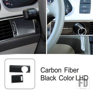 アウディ ステンレス鍵穴エアアウトレットパネル装飾カバートリム A6 C6 2009-2011 LHD インテリアアクセサリー - Carbon Fiber Color