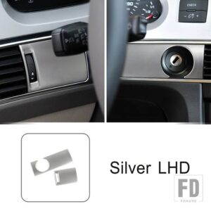 アウディ ステンレス鍵穴エアアウトレットパネル装飾カバートリム A6 C6 2009-2011 LHD インテリアアクセサリー - Silver