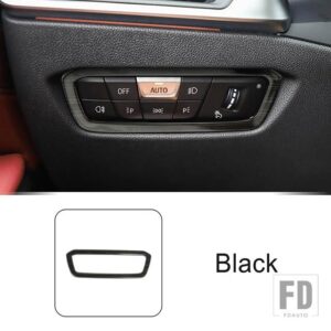 BMW ステンレスヘッドライトスイッチフレーム装飾カバートリム 3シリーズ G20 G28 2020-2022 インテリアアクセサリー - Black