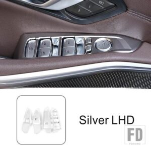 BMW 窓ガラス昇降ボタンフレーム装飾カバートリム 3シリーズ G20 2020-2022 LHD インテリアアクセサリー - Silver
