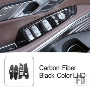 BMW 窓ガラス昇降ボタンフレーム装飾カバートリム 3シリーズ G20 2020-2022 LHD インテリアアクセサリー - Carbon Fiber Color
