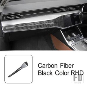 アウディ カーボンセンターコンソールパネル装飾カバートリム A6 C8 A7 2019-2022 インテリアアクセサリー - RHD