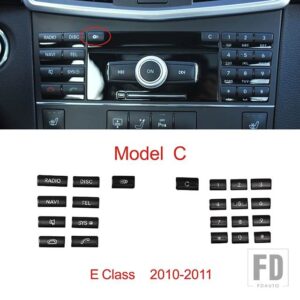メルセデスベンツ コンソール CD パネルボタン装飾トリムカバーステッカー黒 E Cクラス W212 W204 CLS GLK X204 - Model C
