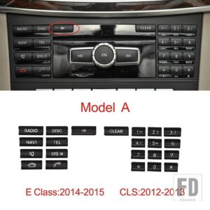 メルセデスベンツ コンソール CD パネルボタン装飾トリムカバーステッカー黒 E Cクラス W212 W204 CLS GLK X204 - Model A
