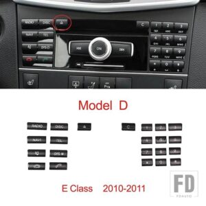 メルセデスベンツ コンソール CD パネルボタン装飾トリムカバーステッカー黒 E Cクラス W212 W204 CLS GLK X204 - Model D